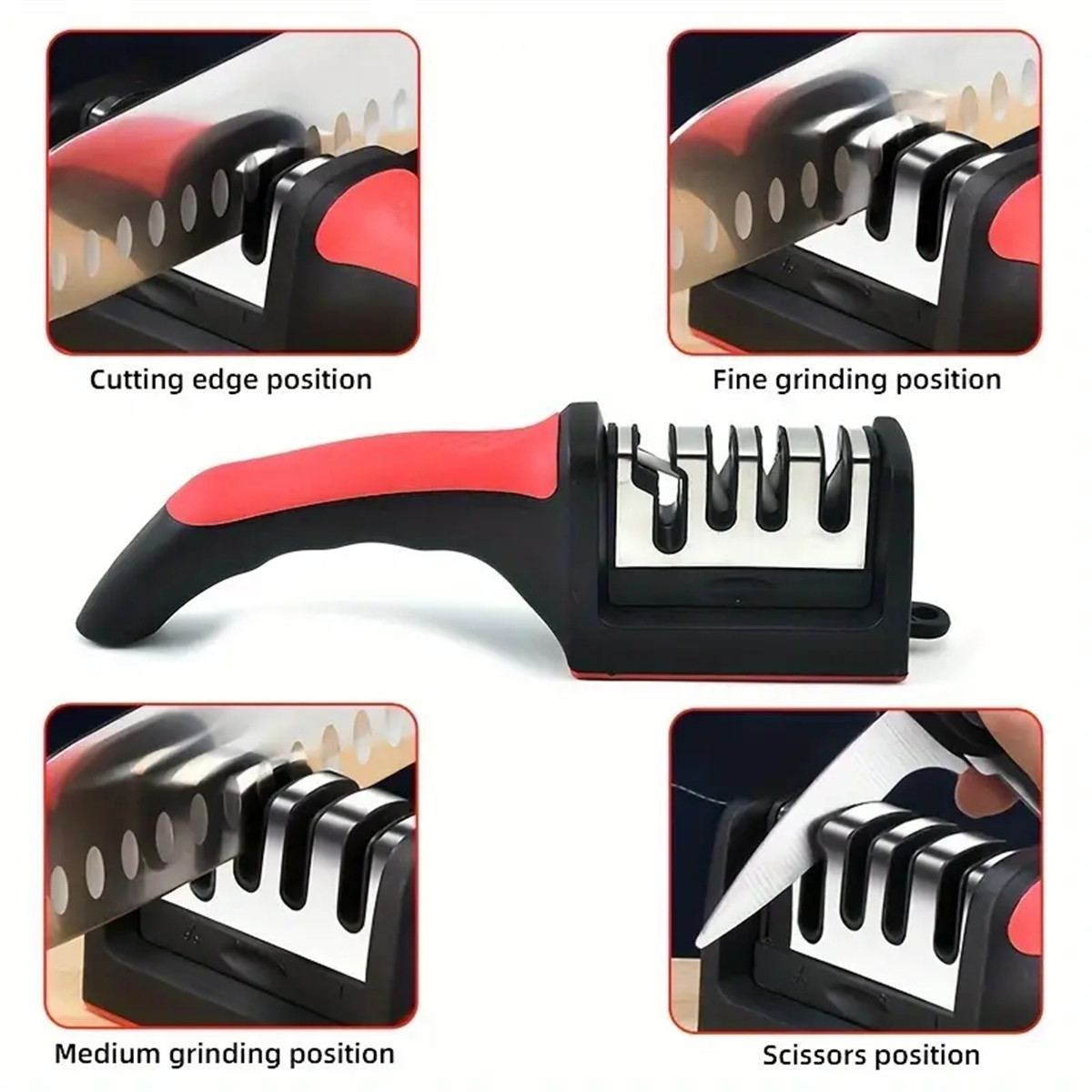 Kitchen Gadgets Needed - Aiguiseur de couteaux 3/4 segments, multifonctionnel,