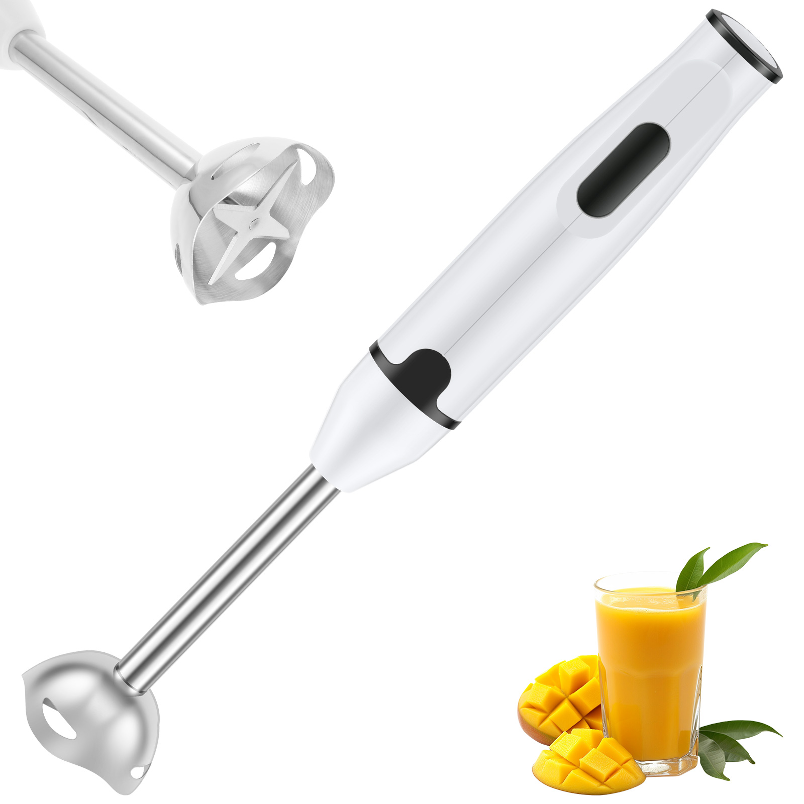 Kitchen Gadgets Electric - Mélangeur à Immersion en acier inoxydable,