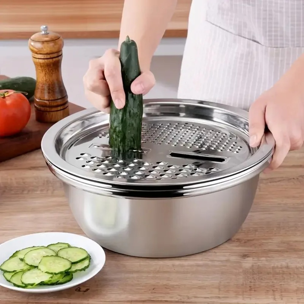Ensemble de 3 pièces en acier  - Household Kitchen Gadgets Vegetable Cutter Silk Cutter avis et prix