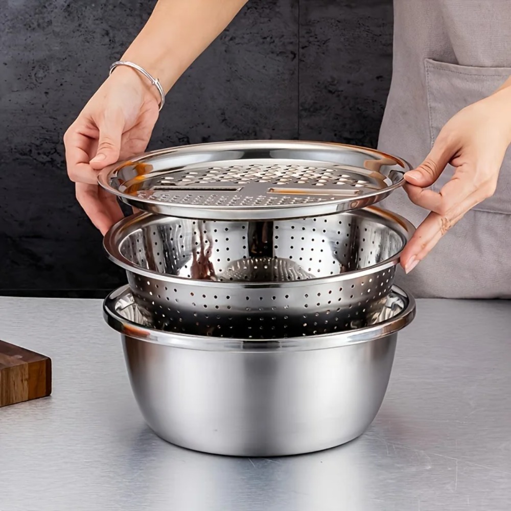Ensemble de 3 pièces en acier  - Household Kitchen Gadgets Vegetable Cutter Silk Cutter avis et prix